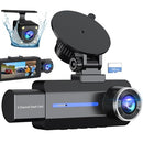 BAEASU DASH CAM FRONT AND REAR, 2.5K+1440P, 32GB, 3 CHANNEL, J07 - BLUE - Like New