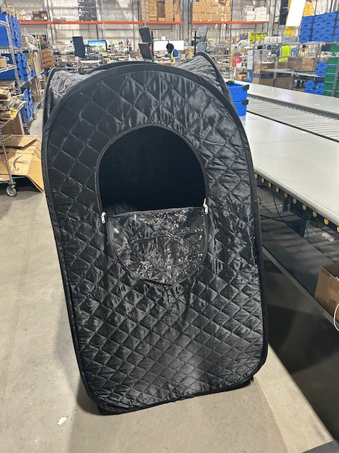 GENERIC BLACK PERSONAL TENT 56" TALL AND 28" WIDE WITH CARRYING CASE - BLACK - Like New