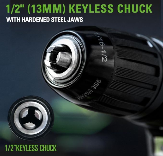 Greenworks 24V 1/2" Cordless Drill (2)x2Ah Battery & 2A Charger DDG24L222 - Like New