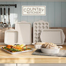 COUNTRY KITCHEN NONSTICK STACKABLE BAKEWARE SET, 10 PCS - CREAM - Like New