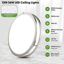 36W 3600lm Super Bright LED Light Fixtures, 2PACK Modern Flush Mount Ceiling - Like New