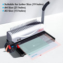 MAKEASY Binding Machine 21-Hole Book Binding Machines 3/8'' Comb - BLACK/SILVER - Like New