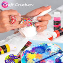 Caliart ACRYLIC PAINT SET With 4 Brushes 52 Colors 59ML 2OZ - MULTICOLOR - Brand New