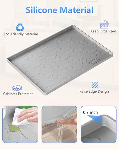 COOLLOG WATERPROOF UNDER SINK MAT 22” X 19” CABINET LINER - LIGHT GREY - Like New