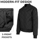 GALAXY BY HARVIC MEN'S HEAVYWEIGHT QUILTED BOMBER JACKET MEN 2XL BLACK - Brand New
