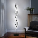 JUTIFAN LED Spiral Floor Lamps for Living Room - BLACK - MISSING REMOTE - Like New