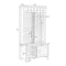 SPOFLYINN MODERN HALL TREE WITH SLIDING DOORS STORAGE CABINET WITH BENCH - WHITE - Like New
