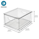 IDESIGN CLEAR PLASTIC STORAGE DRAWER, STACKABLE ORGANIZER FOR BATHROOM - CLEAR - Brand New
