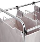 Amazon Basics 3-Bag Laundry Sorter with Removable Bags Metal Frame Gray - Brand New
