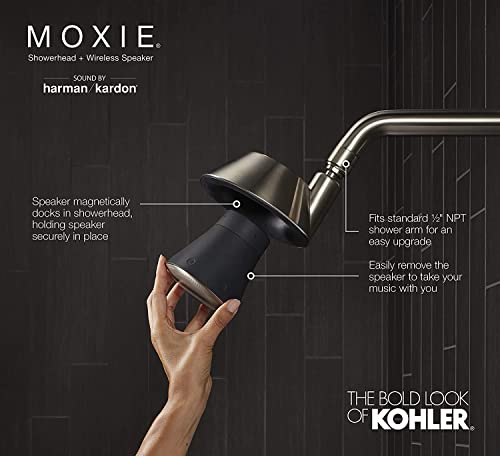 KOHLER MOXIE SHOWERHEAD AND WATERBLUETOOTH SPEAKER, 1.75 GPM - CHROME - Like New