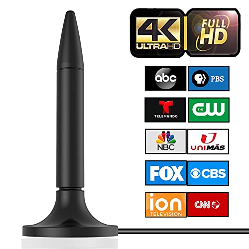 JOINUS TV ANTENNA SMART TV, CLEAR 4K HD DIGITAL SIGNAL BOOSTER, 10FT - BLACK - Like New