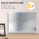 Tempered Glass Magnet Display Board 16 x 24 Frameless Magnets Marker - Black - Brand New