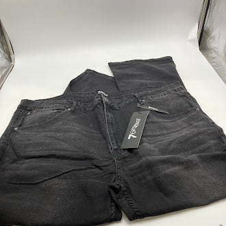 7GROOVE MEN'S JEANS STRAIGHT DENIM - SIZE: MEN 44/32 - BLACK WASHED - Brand New