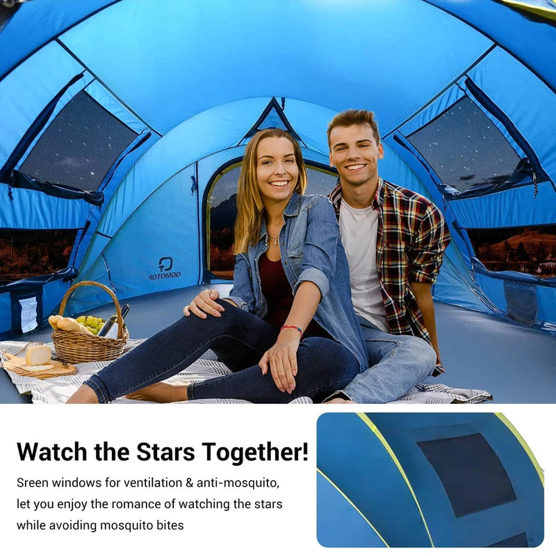 QOMOTOP INSTANT TENT 4 PERSON BLUE - BLUE - Like New