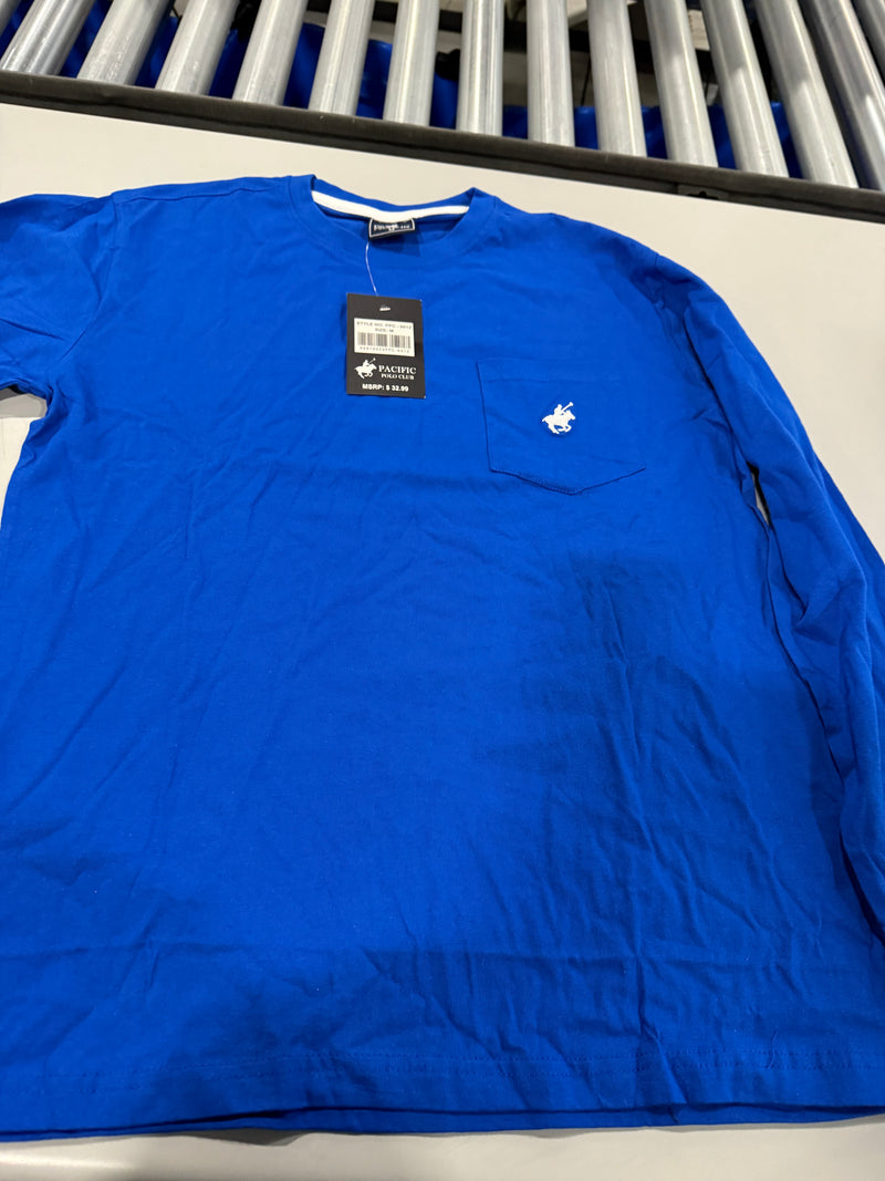 PACIFIC POLO CLUB MEN'S PACIFIC POLO CLUB SOFT BREATHABLE TEES - SIZE: M - BLUE - Brand New