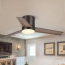PARROT UNCLE KIELAH 48 IN LED BRONZE FLUSH MOUNT CEILING FAN REMOTE - BROWN - Like New