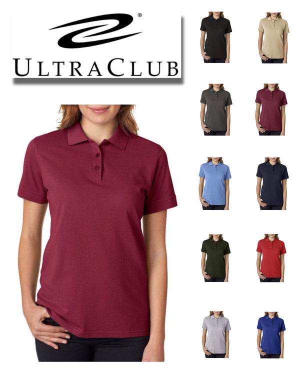 8550L UltraClub Women's Basic Polo Shirt New