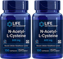 Life Extension N-Acetyl-L-Cysteine (NAC) 600mg, 150 Capsules (Pack of 2) - Brand New