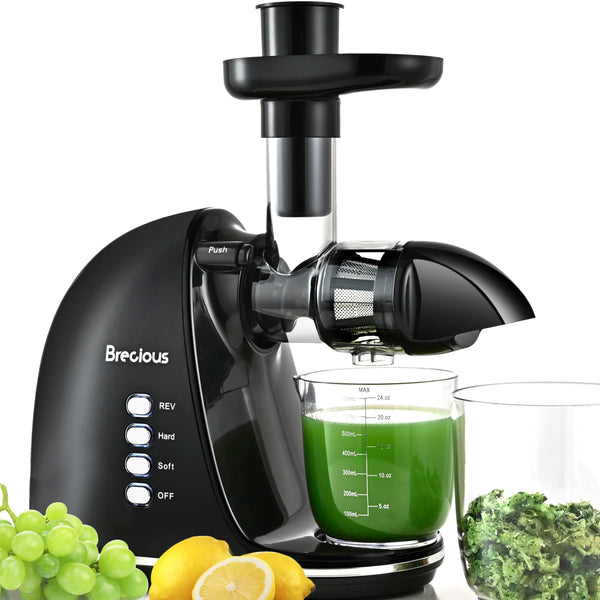 BRECIOUS SLOW MASTICATING JUICER - BLACK - Like New