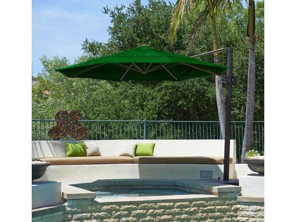 CALIFORNIA UMBRELLA 11' ROUND CANTILEVER UMBRELLA - GREEN - Like New