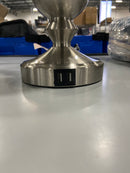 GENERIC MODERN SILVER TABLE LAMPS SET OF 2 22INCH TALL LAMPS LIVING ROOM BEDROOM - Like New