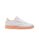 100209067 Reebok Women's Club C Revenge Sneaker, White/White/Sunkissed, Size 8 - Brand New