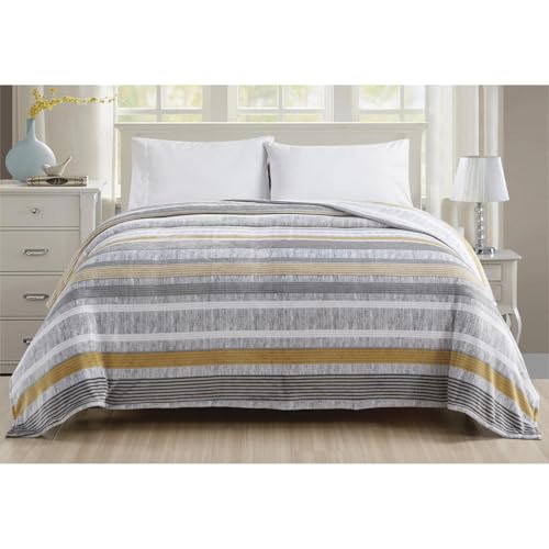 PLAZATEX Brea Printed Luxurious Ultra Soft Lightweight Blanket 102" x 90" - Like New
