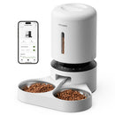 PETLIBRO 5L AUTOMATIC CAT FEEDER 2 CATS WI-FI PROGRAMMABLE DUAL BOWLS - WHITE - Like New