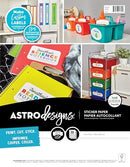 Astrodesigns Sticker Paper, 8.5" x 11", 30 Sheets (91702) - White - Brand New