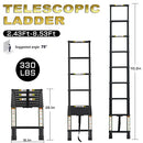 RIKADE TELESCOPIC LADDER 8.5FT ALUMINUM TELESCOPING LADDER - BLACK - Like New
