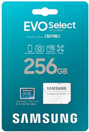 SAMSUNG EVO SELECT MICRO SD-MEMORY-CARD + ADAPTER 256GB MICROSDXC MB-ME256K - Like New