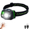 TOUGH LIGHT USB RECHARGEABLE LED HEADLAMP FLASHLIGHT WATERPROOF - GREEN - Like New