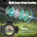 UUQ 3-9X40 COMPACT RIFLE SCOPE RED/GREEN ILLUMINATED RETICLE, BLACK - Like New