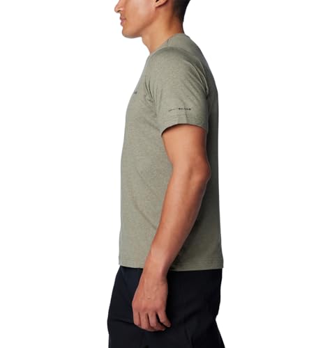 2074581397 Columbia Men's Tech Trail Crew Neck II Stone Green Heather S - Brand New