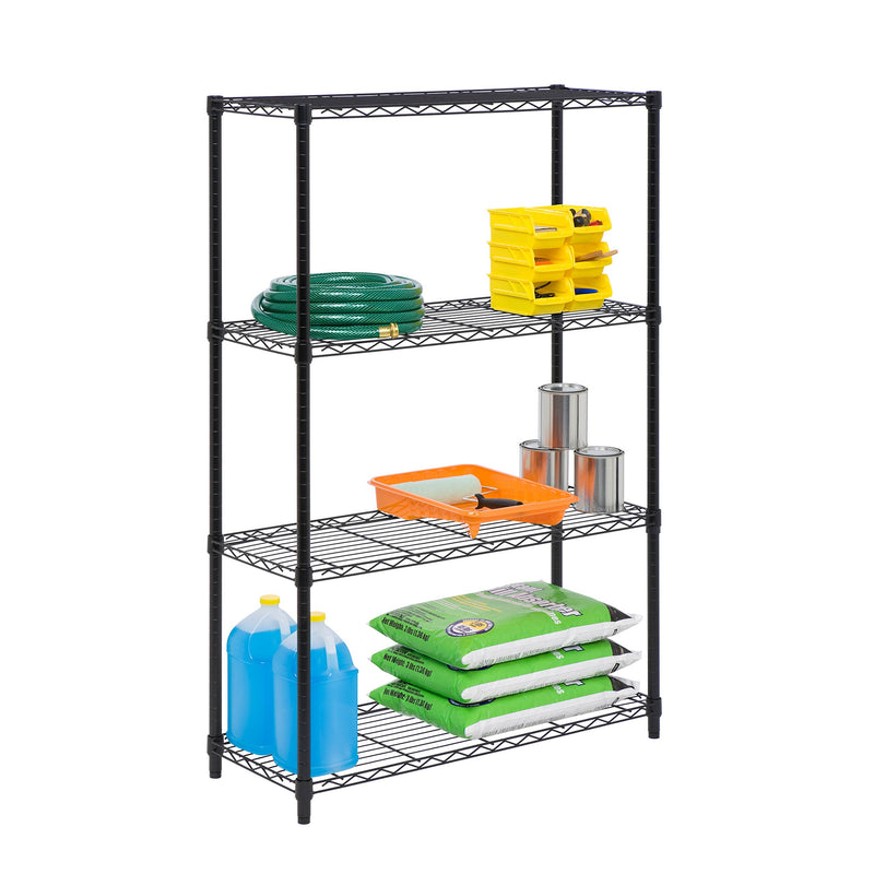 HONEY-CAN-DO SHF-01908 ADJUSTABLE STORAGE SHELVING UNIT, 36LX14WX54 - BLACK - Like New