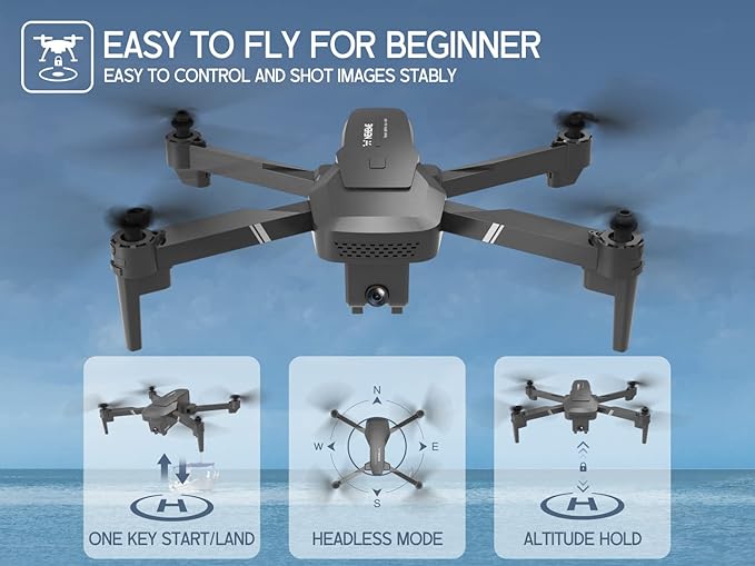 NEHEME NH760 Drones 1080P HD Camera WIFI Foldable Drones Headless Mode - Black Like New