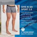 12416717 ExOfficio Men's Give-N-Go 2.0 Sport Mesh Boxer Brief 3", M, Onyx/Black - Brand New