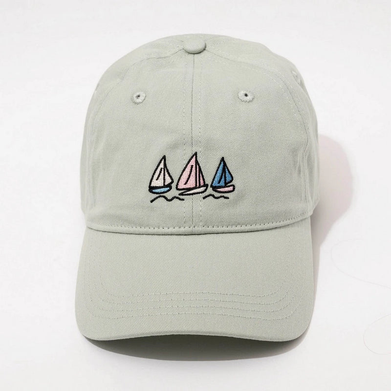 Sail Boats Hat Frasier Sterling Mint: Adjustable Cotton Baseball Cap - One Size - Brand New