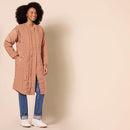AMAZON ESSENTIALS OVERSIZED QUILTED COAT - SIZE: WOMEN XL - LIGHT BROWN - Like New