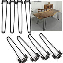 RanBB 13.85" / 18.5" Set of 4 2-Rod Black Solid Hairpin Legs (18.5”) - Brand New