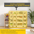 ETITLLY KIDS TOY STORAGE ORGANIZER BOOKSHELF WOODEN SHELF 49.5*31.7*14IN - WHITE - Like New