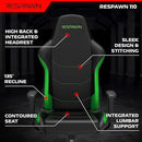 RESPAWN 110 ERGONOMIC GAMING CHAIR - GREEN - Like New