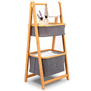 SereneLife 2-Tier Fold Out Hamper Shelf Storage - Space Saving Collapsible - Like New
