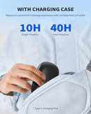 PSIER OPEN EAR WIRELESS HEADPHONES WITH LED DISPLAY 40 HRS PLAYTIME BLUETOOTH - Like New