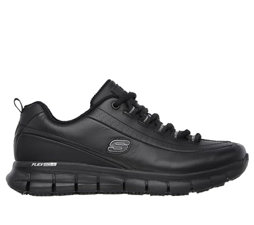 Skechers women's sure track trickel slip resistant shoe BLACK SIZE 8.5 - Like New