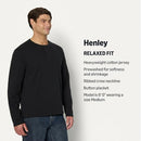 AMAZON ESSENTIALS MEN'S RELAXED-FIT LONG SLEEVE HENLEY BLACK SIZE SMALL - Brand New