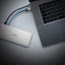 D-LINK 9-IN-1 USB4 DOCKING STATION 8K DISPLAYPORTS TRIPLE MONITOR - SILVER/WHITE - Like New