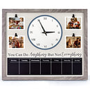 NC Rustic Picture Clock and Chalkboard Memos Wooden Wall-Decorate 25×20.5×1.4 - Brand New