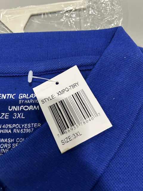 GALAXY BY HARVIC UNIFORM GALAXY BY HARVIC UNIFORM POLO SHIRT BLUE SIZE 3XL - Brand New