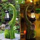 IVCOOLE OUTDOOR ELEPHANT GARDEN STATUE,15 INCH,SOLAR LIGHT GARDEN - MOSSY GREEN Like New